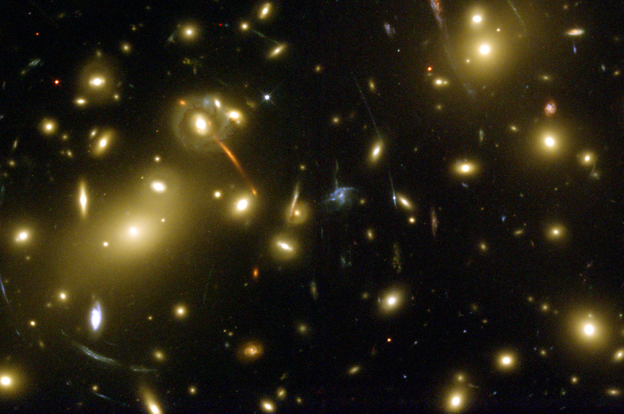 Image result for Image of the rich galaxy cluster Abell 2218